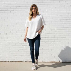 Off white cotton tee - Oversized fit effortless basic top